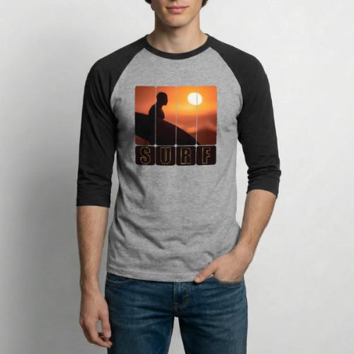 Surfing: Sunset Surf Panels - Unisex Baseball T-Shirt