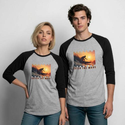 Surfing: Catch the Wave - Unisex Baseball T-Shirt