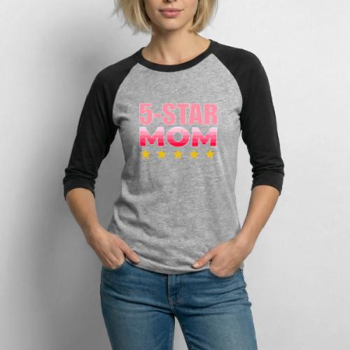 Five Stars Mom - Unisex Baseball T-Shirt