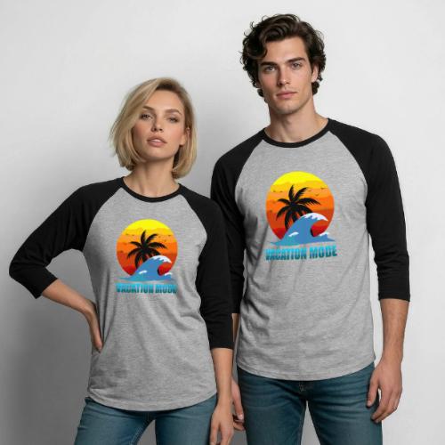 Vacation mode: Sunset Escape - Unisex Baseball T-Shirt