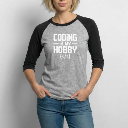 Coding Is My Hobby Typography - Unisex Baseball T-Shirt