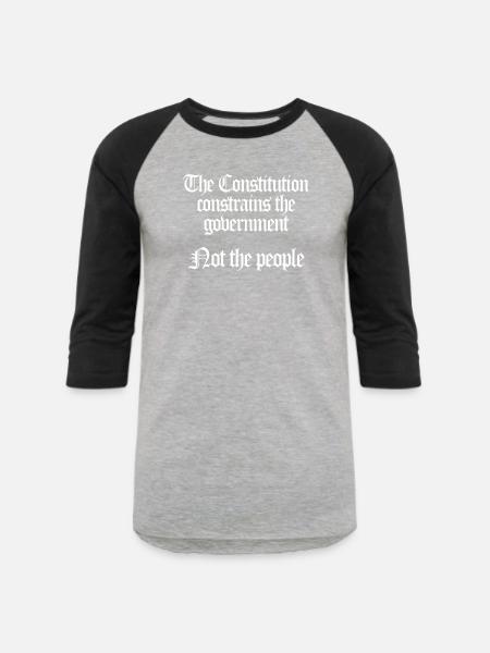 Constitution Constrains The Government - Unisex Baseball T-Shirt - heather gray/black