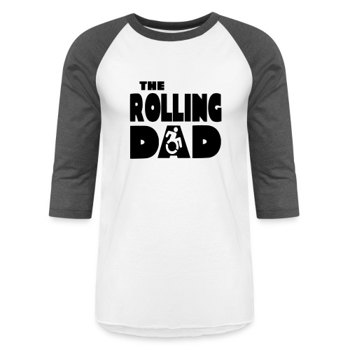 Rolling dad in a wheelchair - Unisex Baseball T-Shirt
