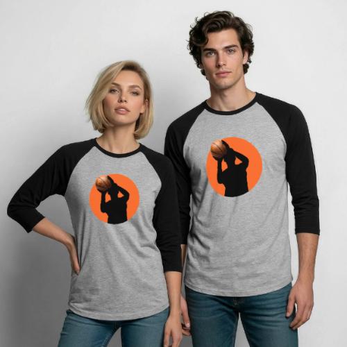 Basketball: Focused Precision - Unisex Baseball T-Shirt