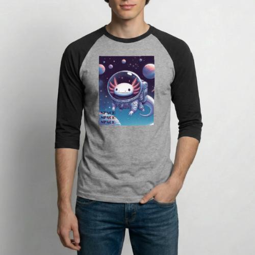 Axolotl Astronaut - Cute Axolotl Space Explorer - Unisex Baseball T-Shirt