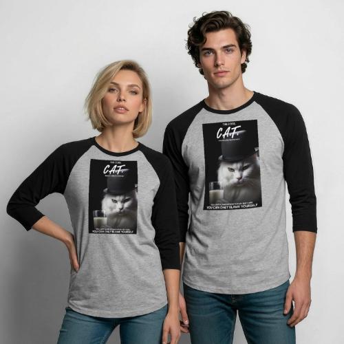 The Cool Cat - Unisex Baseball T-Shirt