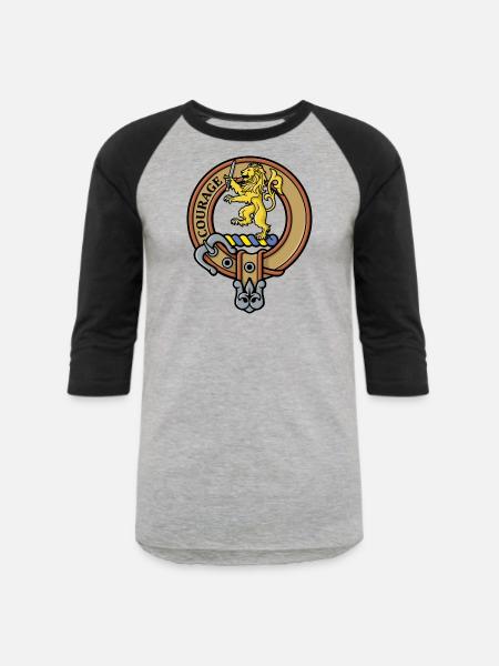 Clan Cumming Crest - Unisex Baseball T-Shirt - heather gray/black