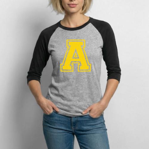 Letter A – Capital Athletic Alphabet Monogram - Unisex Baseball T-Shirt