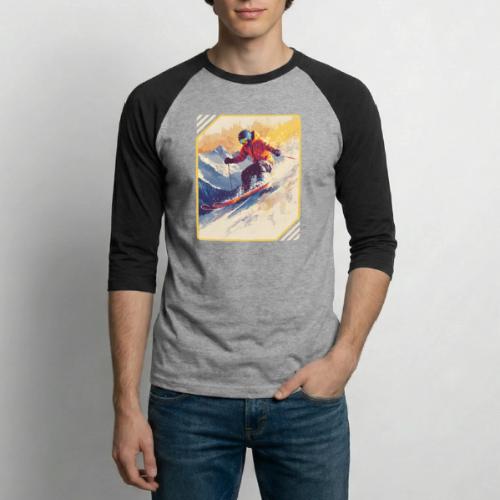 Skiing Through Snow Dreams - Unisex Baseball T-Shirt