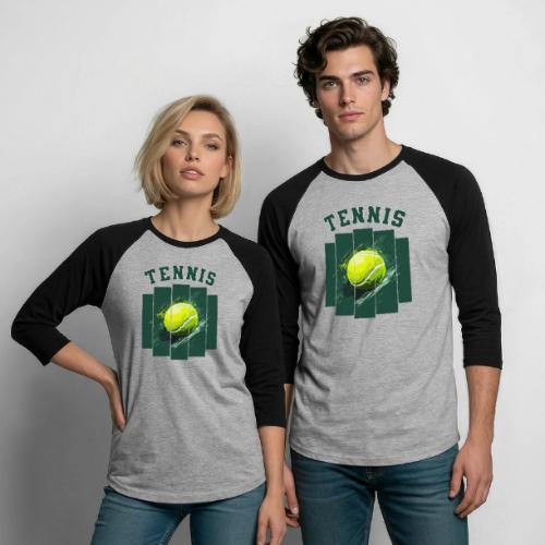 Tennis Motion - Unisex Baseball T-Shirt
