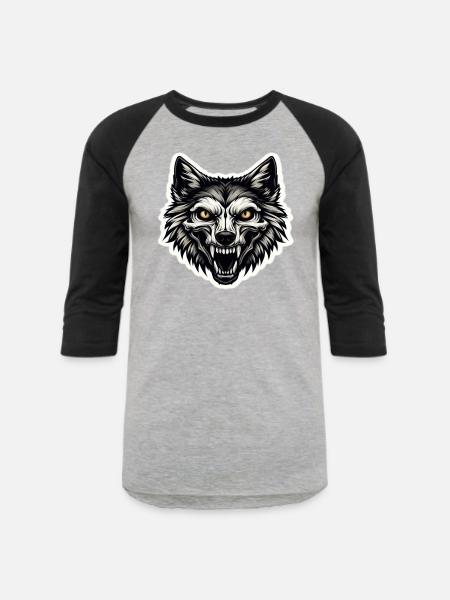 Skulldog: Bite of Style - Unisex Baseball T-Shirt - heather gray/black