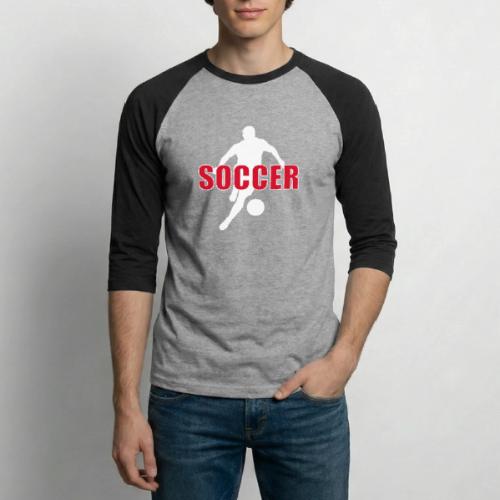 Power Kick Soccer - Unisex Baseball T-Shirt