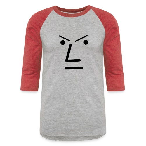 Grey Face Design Angry - Unisex Baseball T-Shirt