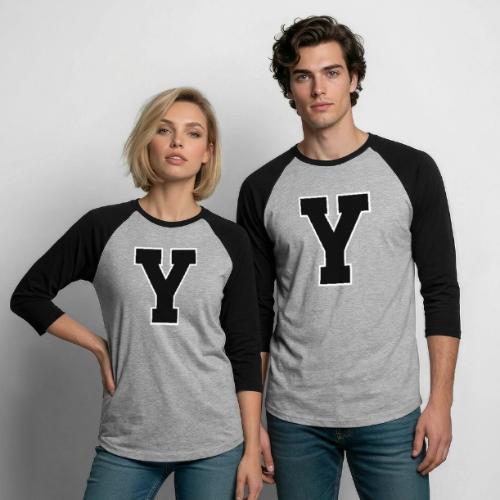 Varsity Letter Y Collegiate Alphabet Art - Unisex Baseball T-Shirt