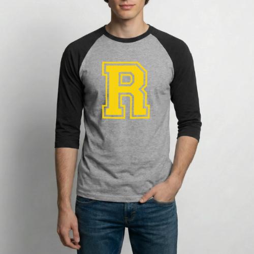 Letter R – Capital Athletic Alphabet Monogram - Unisex Baseball T-Shirt