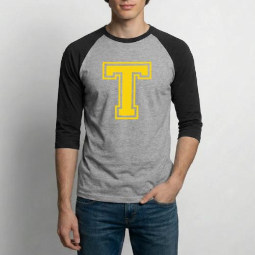 Letter T – Capital Athletic Alphabet Monogram - Unisex Baseball T-Shirt