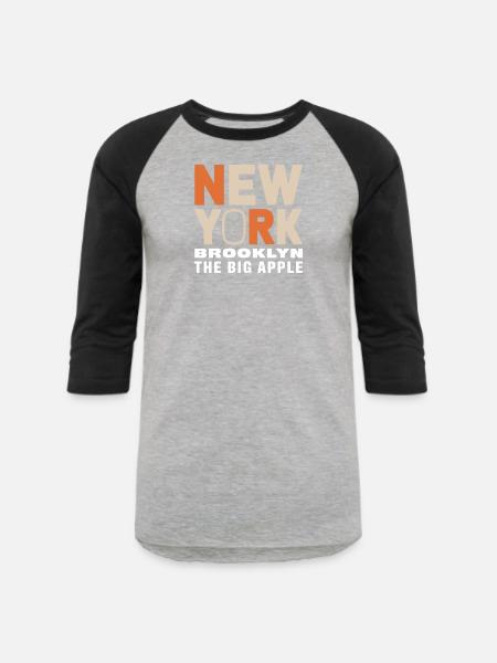 New York Brooklyn - The Big Apple Classic Design - Unisex Baseball T-Shirt - heather gray/black