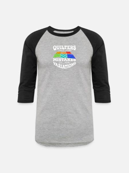 Quilting - Unisex Baseball T-Shirt - heather gray/black