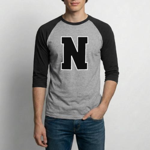 Varsity Letter N Athletic Font Graphic - Unisex Baseball T-Shirt
