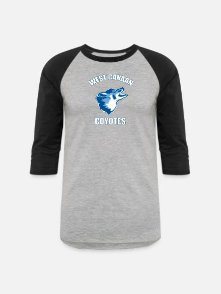 West Canaan Coyotes - Unisex Baseball T-Shirt - heather gray/black