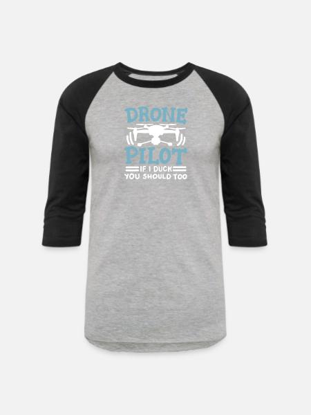 Drone Pilot - Unisex Baseball T-Shirt - heather gray/black