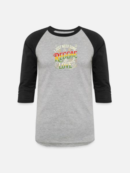 Reggae Jamaica Design - Unisex Baseball T-Shirt - heather gray/black