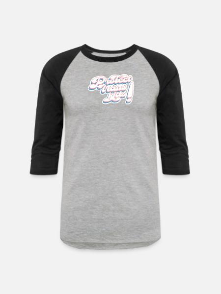 Protect Trans Kids! - Unisex Baseball T-Shirt - heather gray/black