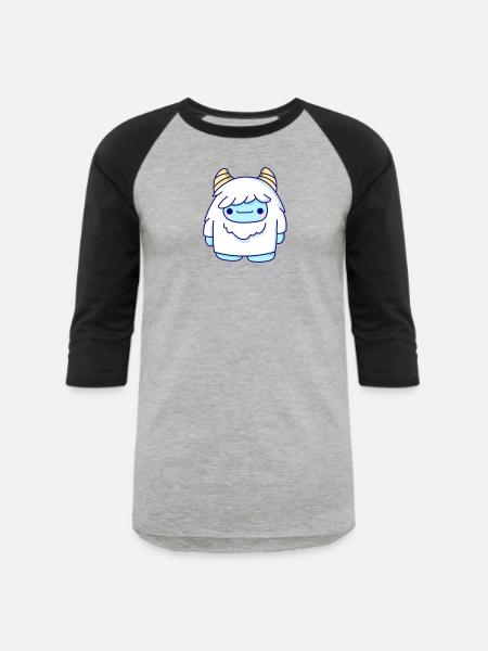 Cute Cryptid Yeti - Unisex Baseball T-Shirt - heather gray/black