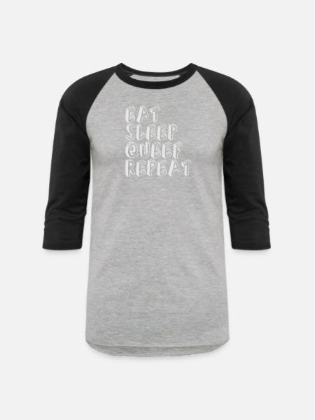 Eat Sleep Queef Repeat - Unisex Baseball T-Shirt - heather gray/black