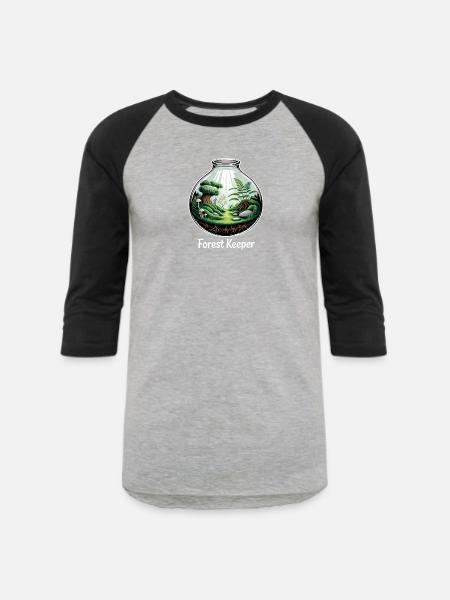 Forest Keeper Mossarium Terrarium - Unisex Baseball T-Shirt - heather gray/black