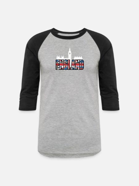 England - Unisex Baseball T-Shirt - heather gray/black