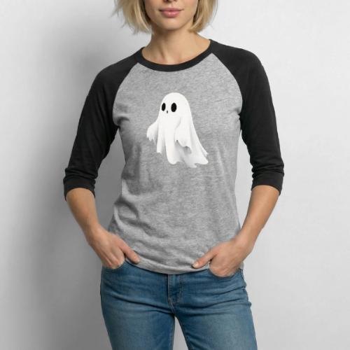Cute Ghost Cartoon Design - Unisex Baseball T-Shirt