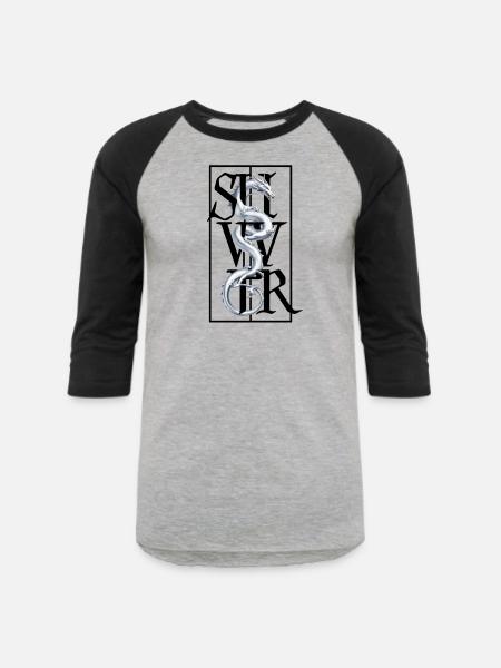SILVER - Unisex Baseball T-Shirt - heather gray/black
