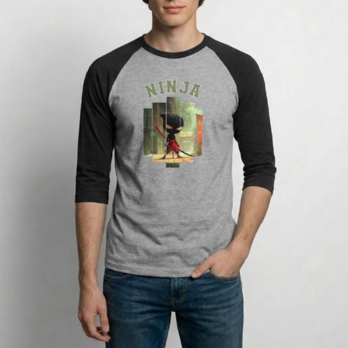 Cute Ninja Attack - Unisex Baseball T-Shirt