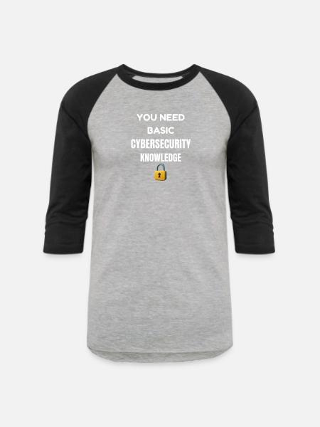 Basic Cybersecurity Knowledge Tee - Unisex Baseball T-Shirt - heather gray/black