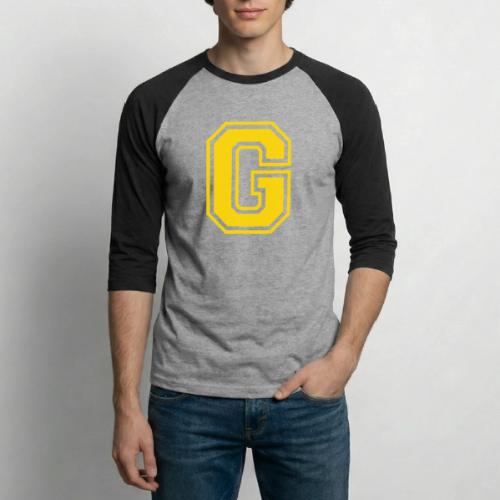 Letter G – Capital Athletic Alphabet Monogram - Unisex Baseball T-Shirt