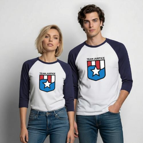Team Justice Shield Logo - Unisex Baseball T-Shirt