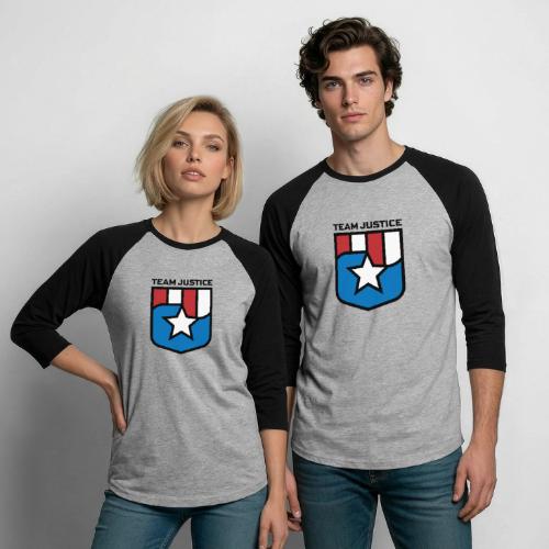 Team Justice Shield Logo - Unisex Baseball T-Shirt