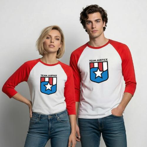 Team Justice Shield Logo - Unisex Baseball T-Shirt