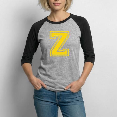 Letter Z – Capital Athletic Alphabet Monogram - Unisex Baseball T-Shirt