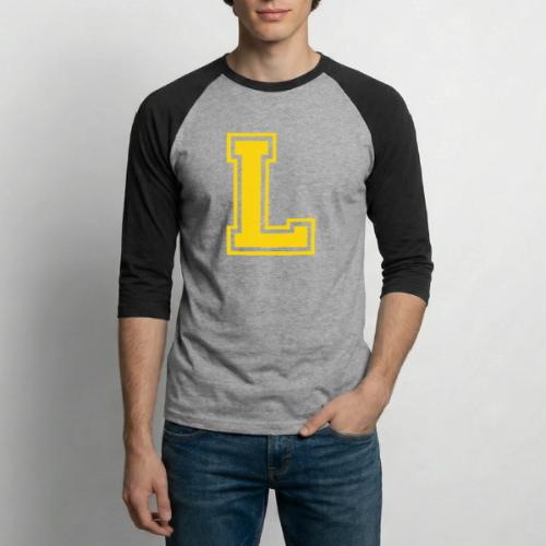 Letter L – Capital Athletic Alphabet Monogram - Unisex Baseball T-Shirt