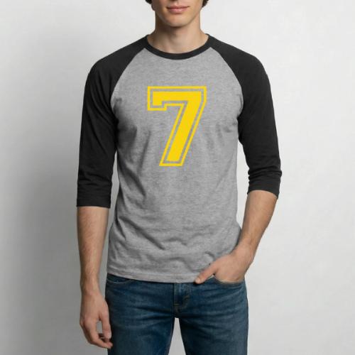 Number 7 in a classic athletic collegiate font - Unisex Baseball T-Shirt