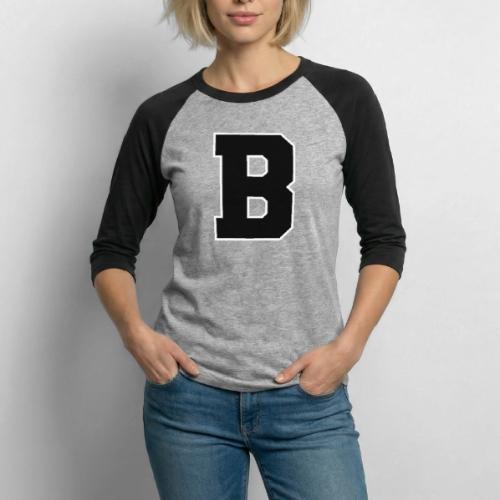 Varsity Letter B Athletic Alphabet Graphic - Unisex Baseball T-Shirt