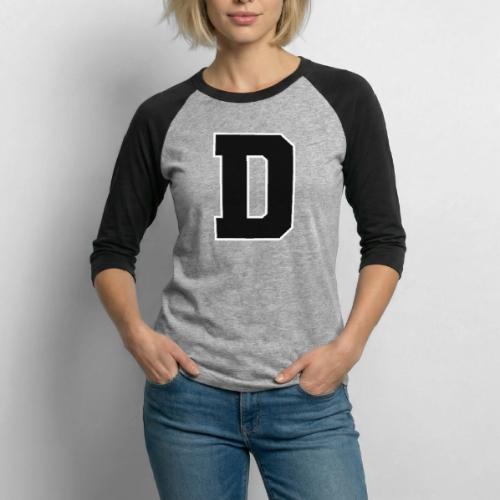 Varsity Letter D Athletic Alphabet Design - Unisex Baseball T-Shirt
