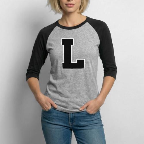 Varsity Letter L Athletic Monogram - Unisex Baseball T-Shirt