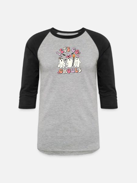 Let's Go Ghosts - Unisex Baseball T-Shirt - heather gray/black