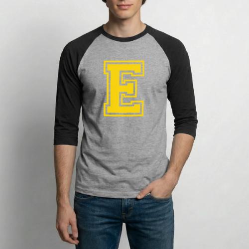 Letter E – Capital Athletic Alphabet Monogram - Unisex Baseball T-Shirt