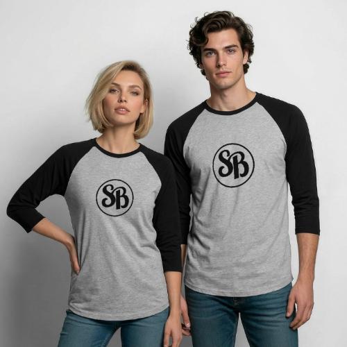SB Logo black 3 - Unisex Baseball T-Shirt