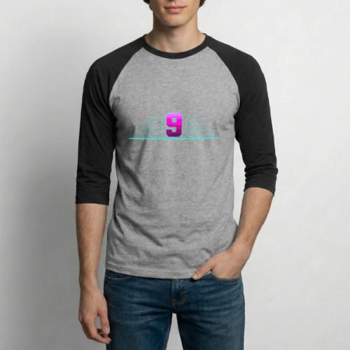 Number 9 in Magenta: Varsity Font - Unisex Baseball T-Shirt