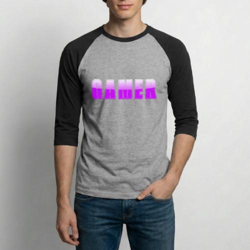 Gamer Purple Glossy Collegiate Design - Unisex Baseball T-Shirt